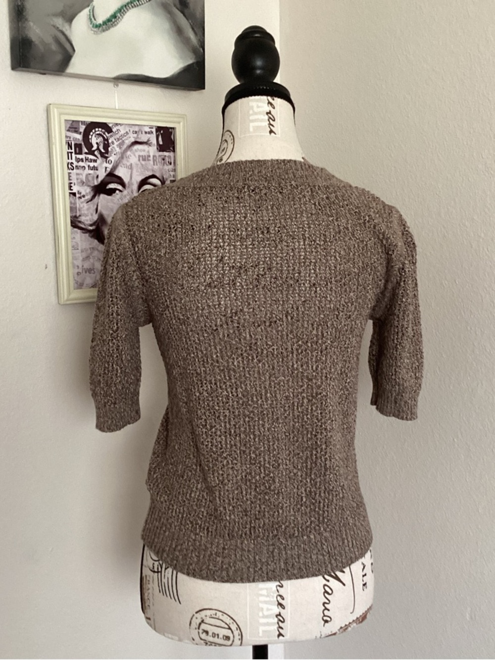 Pendleton Taupe Short-Sleeve Crew Sweater - Picture 3 of 6